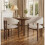 (Walnut, Linen) 2-Pack Metal Dining Chairs - Walnut & Linen 1