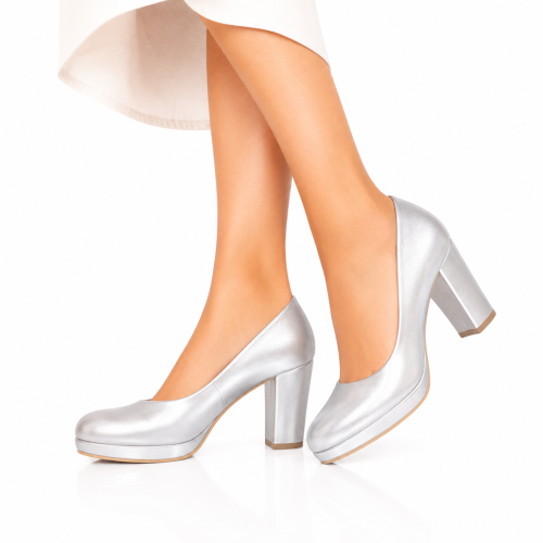 (36, Silver) Chunky Platform Shoes Size 34-42
