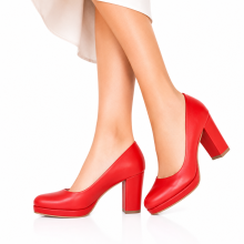 (36, Red) Chunky Platform Shoes Size 34-42