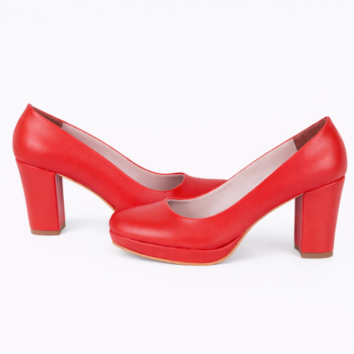 (37, Red) Chunky Platform Shoes Size 34-42 2