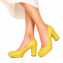 (37, Yellow) Chunky Platform Shoes Size 34-42