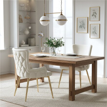 (Beige, Velvet) Velvet Dining Chairs (2-Pack), Beige, Gold Legs