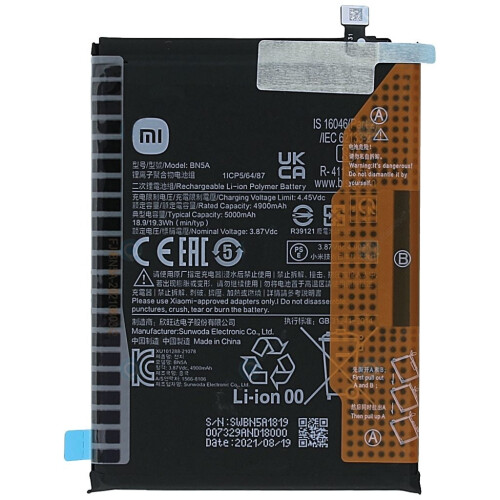 Xiaomi Redmi Note 10 5G -akku