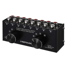 Mini 6-IN-2-OUT Stereo RCA Audio Switcher Box Selector Splitter Hub Distributor Fg
