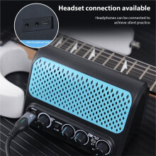 2 Channel Reverb Effect Guitar Practice Speaker Plug and BT/Earphone 10W Small Guitar Amp Clean Overdrive