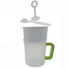 4pcs 1.5L Plastic Soy Milk Maker Filter Set Soy Milk Strainer Nut Milk with Filter Cup and Rod Brush Fg