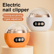 (orange) Electric Nail Clipper Automatic Nail Trimmer Rechargeable Portable Manicure Tool with Nail File Grinder for Home
