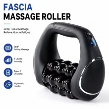 (black) Electric Roller Massager Handheld Portable Fascia Relaxation Full Body Muscle Massage Tool for Home Fitness