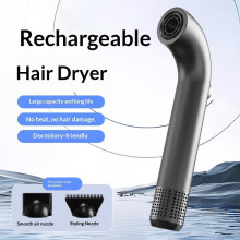 (pink) Cordless Hair Dryer Rechargeable High-Speed Brushless Portable Hot & Cold USB Charging Blow Dryer for Home Travel Dormitory Hotel