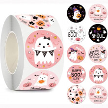 (3rolls Ck21) Halloween Stickers 500 Count Roll Fun Kids Toys Thank You Decorations Labels Party Favors Candy Gift Stickers Bulk