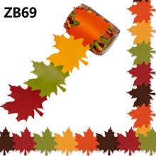 (3.1 feet/ 8cm (zb69)) Fall Bulletin Board Borders, Maple Leaf Shape Die-Cut Border Trim, Colorful Autumn Leaves Roll, Classroom Office Decor