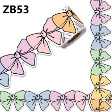 (2.2inch (zb53)) Pastel Bow Bulletin Board Border Colorful Bow Die-Cut Borders for Classroom Office Chalkboard Decorations Craft Sticker Frame