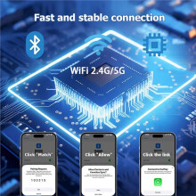 K15 2 in 1 Wireless Slim Adapter for Carplay Android Auto USB Dongle Adapter Wired Carplay to Wireless Plug C
