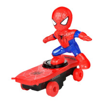 Spider-Man Stunt Scooter Electric Toy 360 Rotating Lights Music Kids Boys Gift