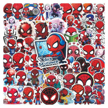 52Pcs Q Version Spider Hero Creative Sticker Pack, DIY Graffiti Luggage Decal Sticker, Waterproof Durable