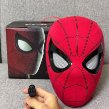 Halloween Spider-Man Mask with Moving Eyes Touch Light Up Cosplay Face Mask Electric Glow Kids Toy