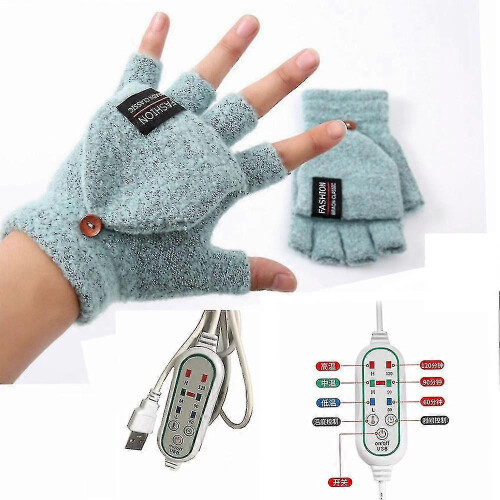 (Grey) Winter Electric Gloves Insulation Usb Heating Gloves Fg 1