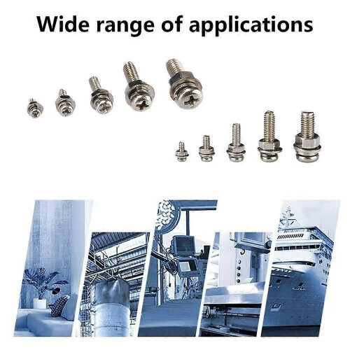 320pcs Stainless Steel Screws M2-M5 Dome Head Full Thread Right-Hand Silver for Construction & Auto 1