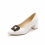 (38, White) Low Heels Matching Shoes and Bag Set 3