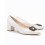 (37, White) Low Heels Matching Shoes and Bag Set 6