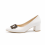 (35, White) Low Heels Matching Shoes and Bag Set 5