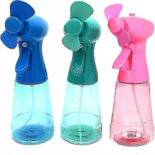 Water Mist Fan Handheld Outdoor Portable Mist Fan Battery Powered, Set of 3 for EU Standard -LL