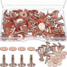 50 Sets Copper Rivets And Burrs, Copper Rivets for Leather for Belts Wallets Collars Leather Diy Cr -LL