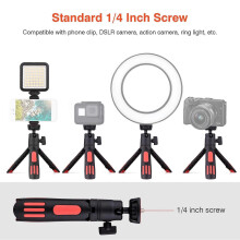 Andoer LED Video Conference Lighting Kit Mini Tripod + Phone Holder + Mini LED Light Color Temperature 5500K Adjustable Brightness Compatible with Sma