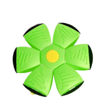 (Green) Pet Toy Flying Saucer Ball Pet Toy Pressure-reducing Stepping on Ball Flying Saucer With 3 Led Light Fg