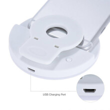 Portable Mini Clip-on Fill-in 36 LED Selfie Ring Light Lamp Night Using Supplementary Lighting 3 Modes w/ Built-in Battery USB Rechargeble Compatible