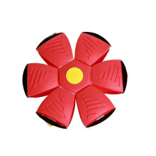 (Red) Pet Toy Flying Saucer Ball Pet Toy Pressure-reducing Stepping on Ball Flying Saucer With 3 Led Light Fg