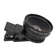 Phone Camera Lens 0.45X Universal Ultra Wide Angle 12.5X External Lens Camera Accessories Compatible with Take Pictures Black
