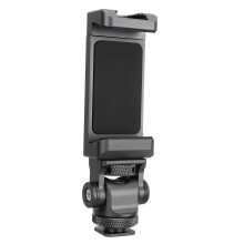 Aluminum Phone Tripod Mount Cold Shoe Support Vertical Horizontal Universal Smartphone Clamp with 1/4in Screw Holes