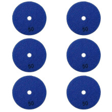 6 Pcs 4 Inch /100 Mm Grit 50 Diamond Dry Polishing Pad Granite Marble Flexible Resin Sanding Disc Ce