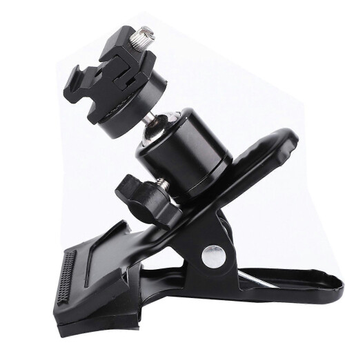 Metal Photo Studio Backdrop Clamp Ball Head Cold Shoe Bracket with 1/4'' Thread
