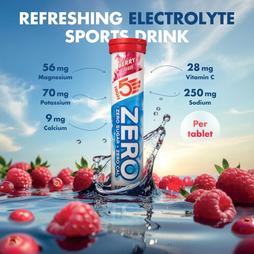 HIGH5 Zero Electrolyte Tablets for Hydration, Berry, 40 Tablets 2