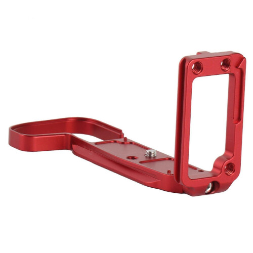 Full Metal Vertical L Shaped Holder Quick Release Plate Bracket with Cold Shoe Compatible with RP Camera(Red )