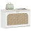 Boho Shoe Bench with Padded Seat and Flip-Drawer - White 1