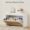 Boho Shoe Bench with Padded Seat and Flip-Drawer - White 8
