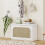 Boho Shoe Bench with Padded Seat and Flip-Drawer - White 4