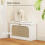 Boho Shoe Bench with Padded Seat and Flip-Drawer - White 6