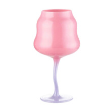 (A) Wave Shape Glass Goblet – Macaron Color Design – for Cocktails & Juice Drinks