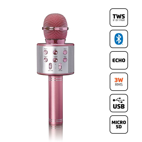 Microfon karaoke cu Bluetooth, USB, player Micro SD 1