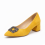 (38, Mustard) Low Heels Matching Shoes and Bag Set 3