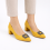(39, Mustard) Low Heels Matching Shoes and Bag Set 7