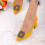 (38, Mustard) Low Heels Matching Shoes and Bag Set 6