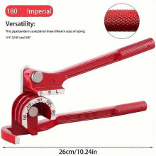 3-in-1 Manual Tube Bender Alloy Steel with Red Handle Adjustable Dies for Copper Brass Aluminum 0-180