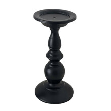 (Long) Black Matte Vintage Candle Holder – Hollow Carved Iron – for Dining Table & Wedding