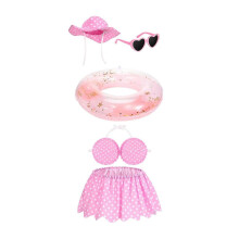 (Pink) Summer Goose Outfit – Hawaiian Bikini Set for Patio Lawn Decor
