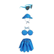 (Blue) Summer Goose Outfit – Hawaiian Bikini Set for Patio Lawn Decor